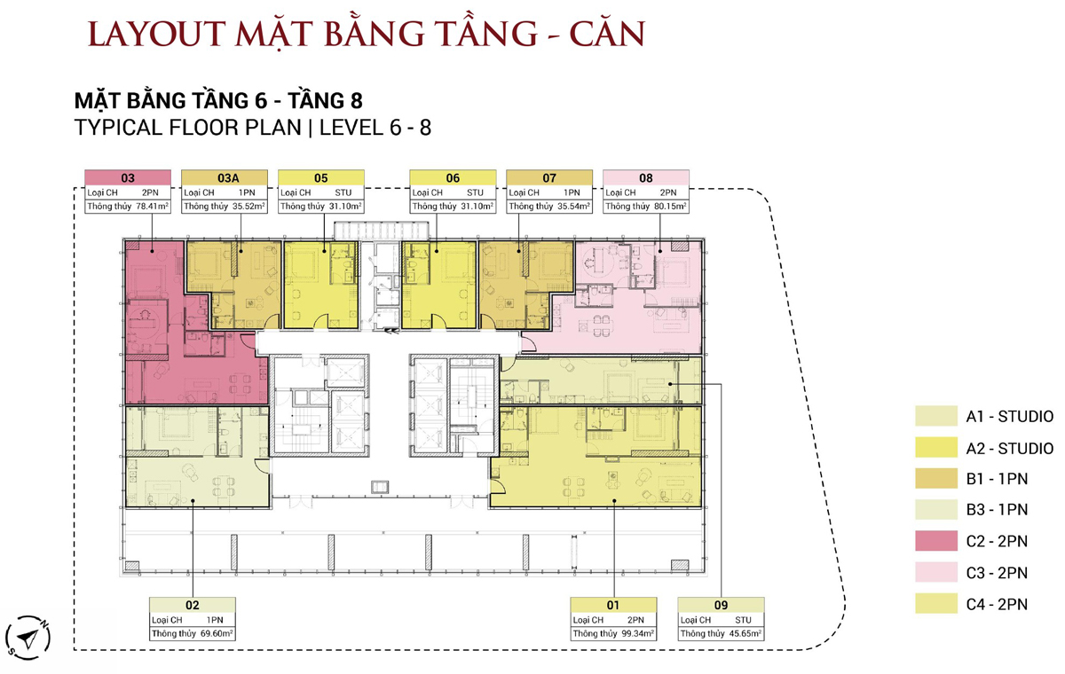 Mặt bằng 4 tầng
